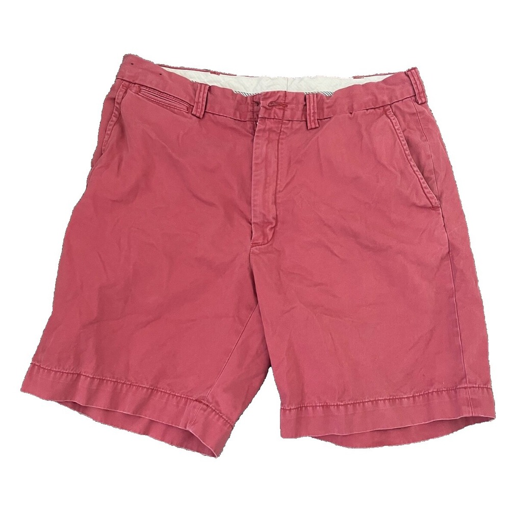Polo Ralph Lauren Chino Shorts Men's 36 Red Flat‎ Front Relaxed Fit